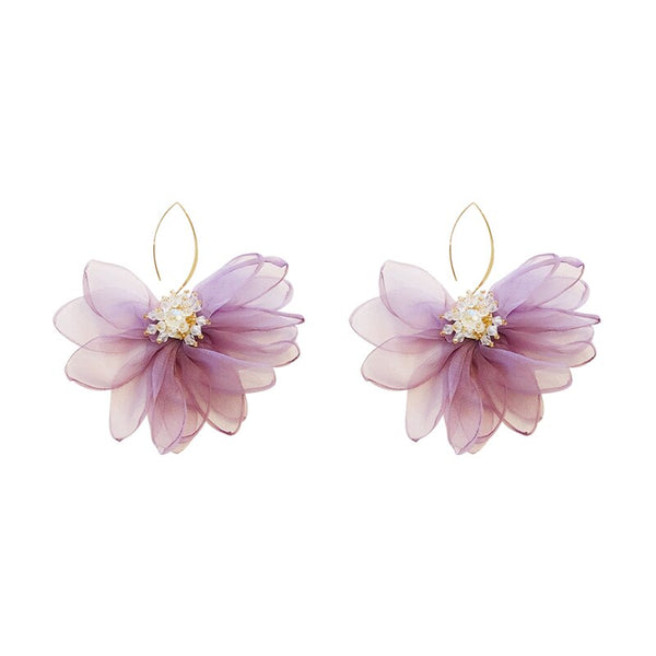 Bohemia Yarn Plant Women Dangle Earrings Flower Long Earrings For Women Drops Earrings Bohemian Earrings