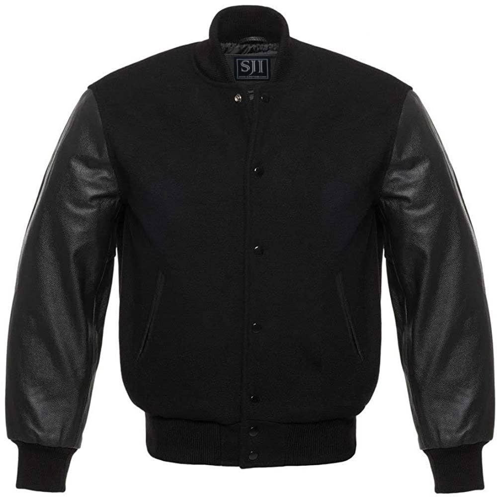Men's Letterman Bomber Varsity Baseball jacket Genuine Leath